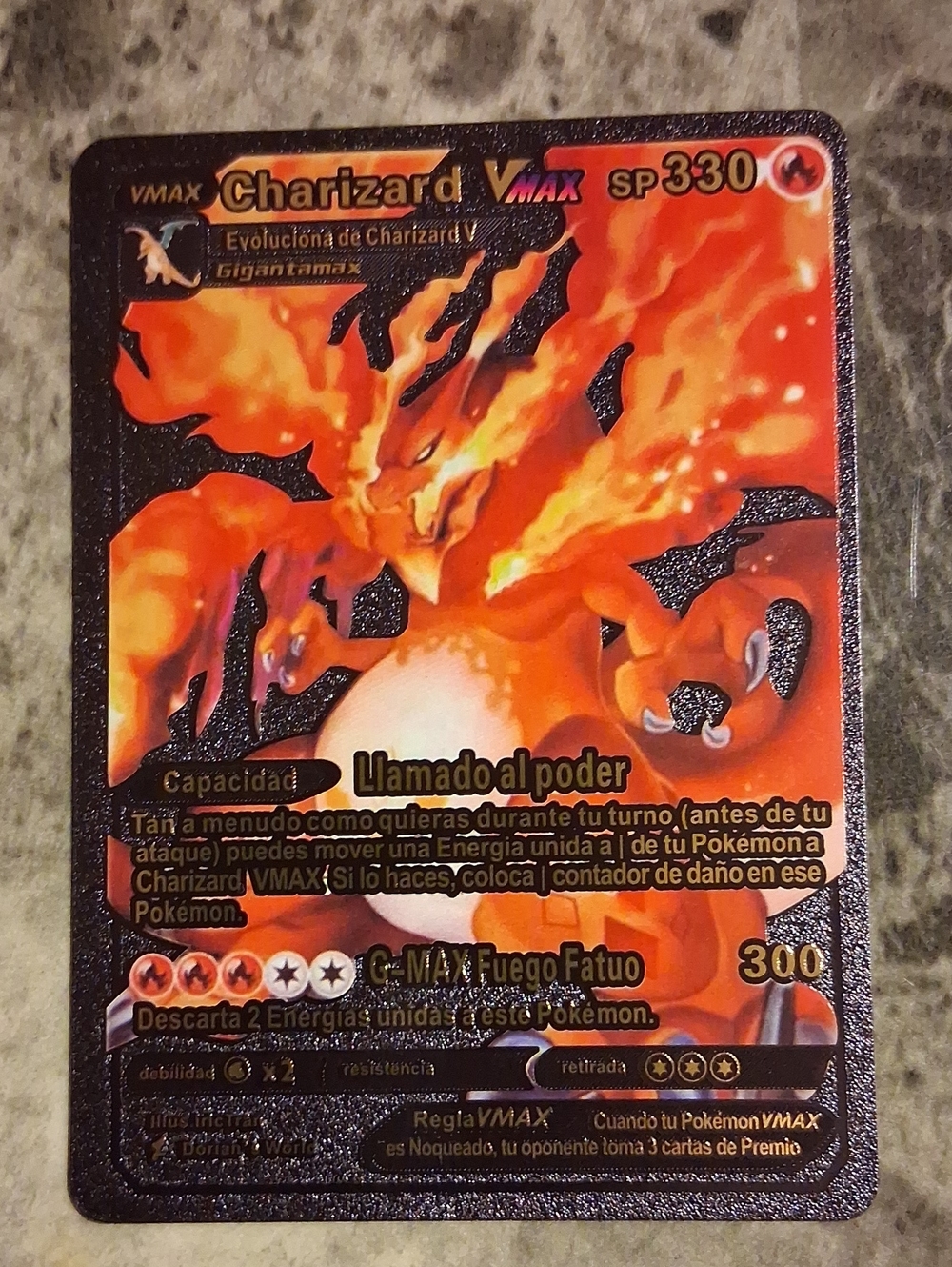 Charizard VMAX Pokémon Card - Fiery Orange/Black Art